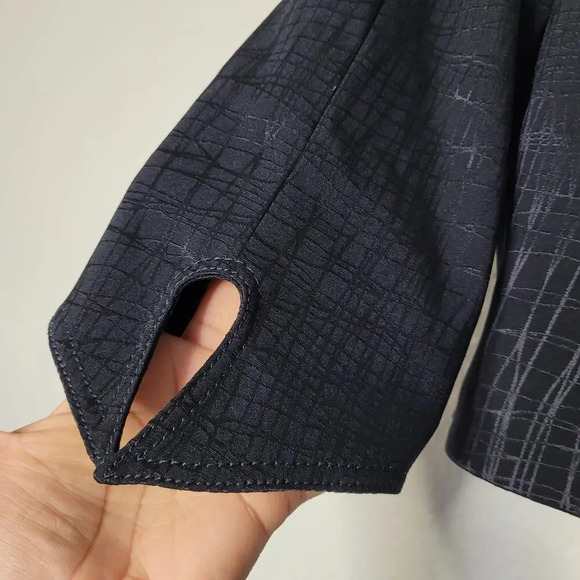 Alberto Makali Womens Blazer Coat 8 Black Dacron Long Sleeves Witchy Dark - Picture 6 of 9